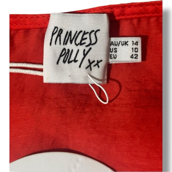 Princess Polly Charm Mini Dress in red Satin Lightweight Bodycon Skinny Straps - Picture 12 of 16